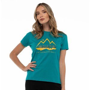 Fetch The Sun Women's Hiking Shirt | Teal NWT Dog Mom Tee, Organic Cotton